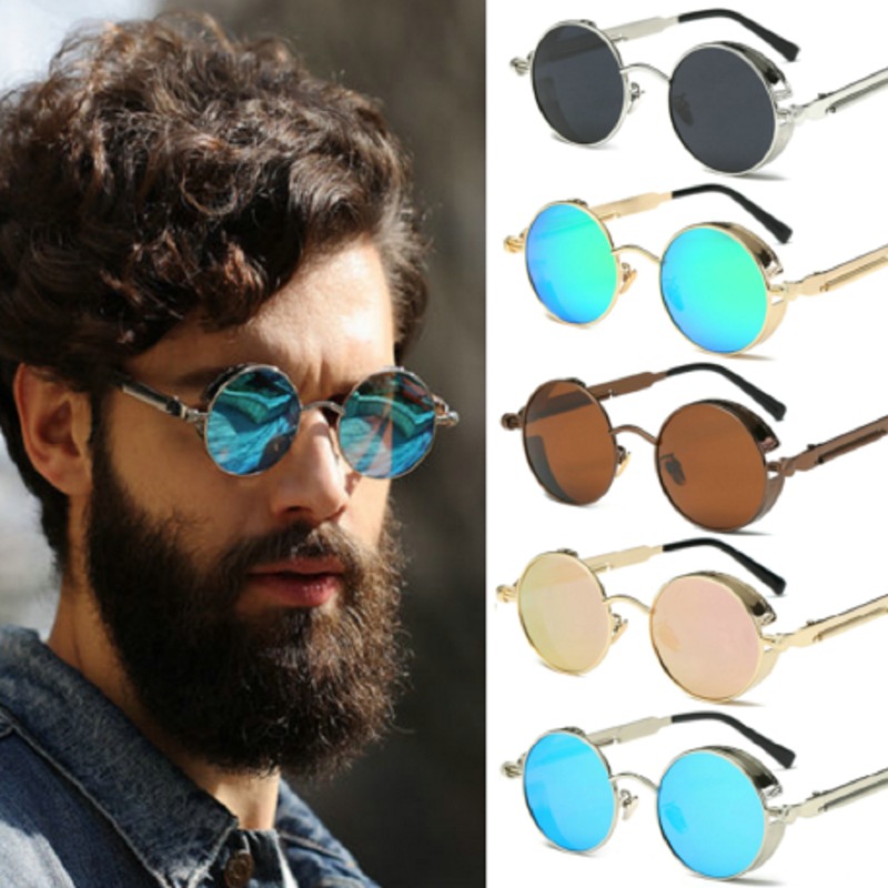 Designer Sunglasses - Gafas de Sol Steampunk Metálicas Redondas
