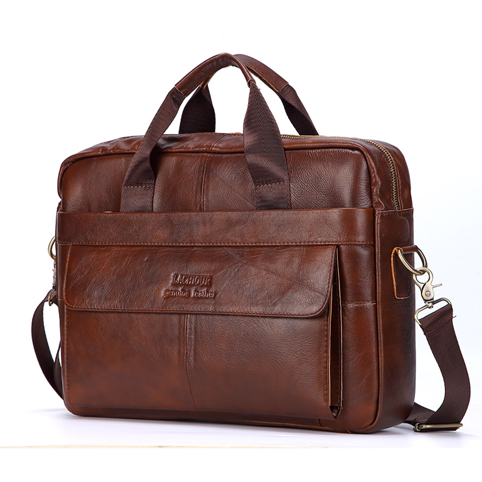 Bolsos de cuero genuino para h - Leather Briefcase reseña y precio