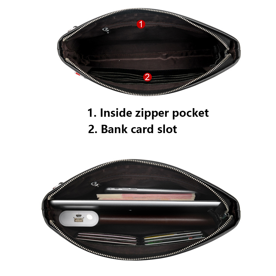 Cartera de cuero de marca de l - Leather Wallet Men reseña y precio