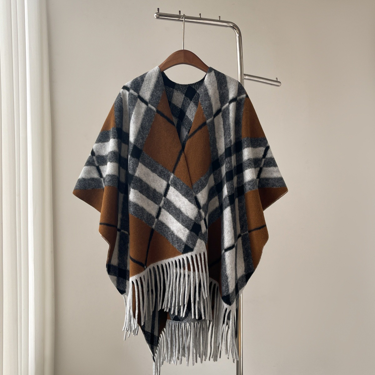 Poncho vintage a cuadros de in - Cashmere Scarf reseña y precio